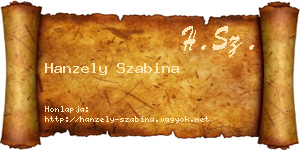 Hanzely Szabina névjegykártya
